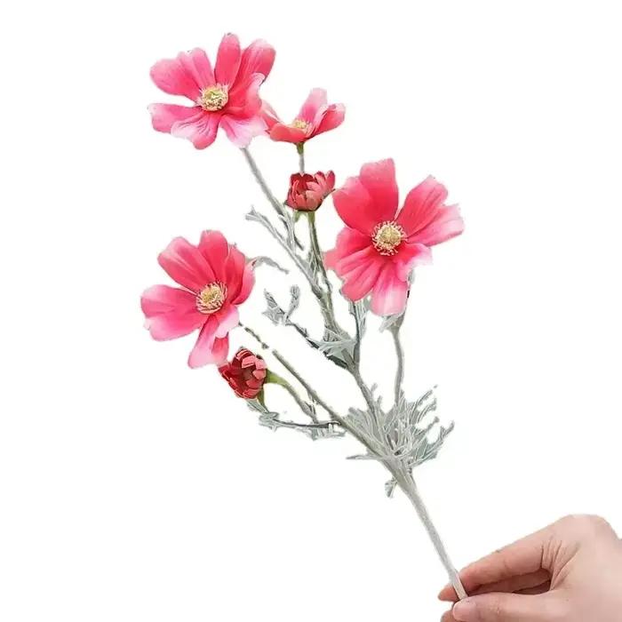 Gesang-Fleurs artificielles pour la décoration intérieure, fleur de cosmos, ornements de salon, 6 têtes