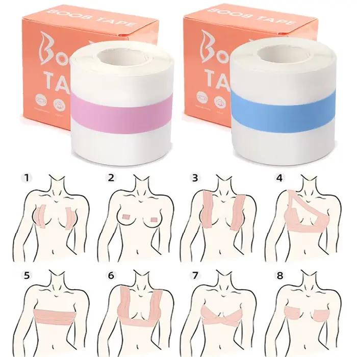 Soutien-gorge Invisible adhésif avec 10 couvre-mamelon, autocollant sans bretelles, Patch de poitrine imperméable pour gros seins