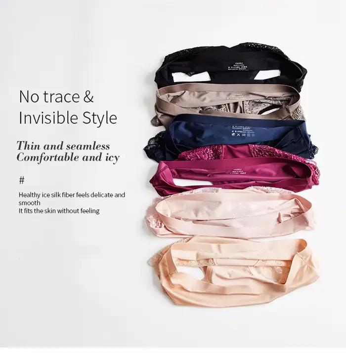 BZEL – sous-vêtements Sexy en dentelle pour femmes, Lingerie confortable et confortable, slip en soie glacée, sans couture, doux pour la peau, offre spéciale