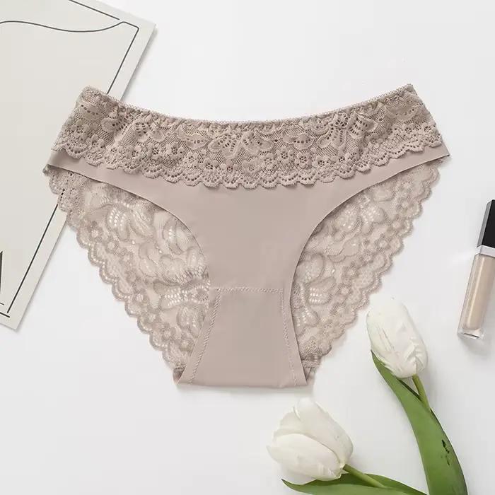 BZEL Sexy femmes culottes dentelle Lingerie Foral solide femmes sous-vêtements évider femme slips confortable dames caleçons culotte
