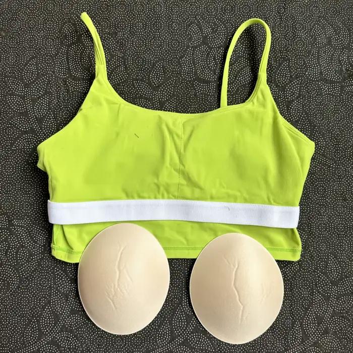 Soutien-gorge de Sport serré de couleur unie pour femmes, bretelles Spaghetti, soutien-gorge de Yoga, sous-vêtements athlétiques, haut souple, Train d'entraînement avec coussinet de poitrine