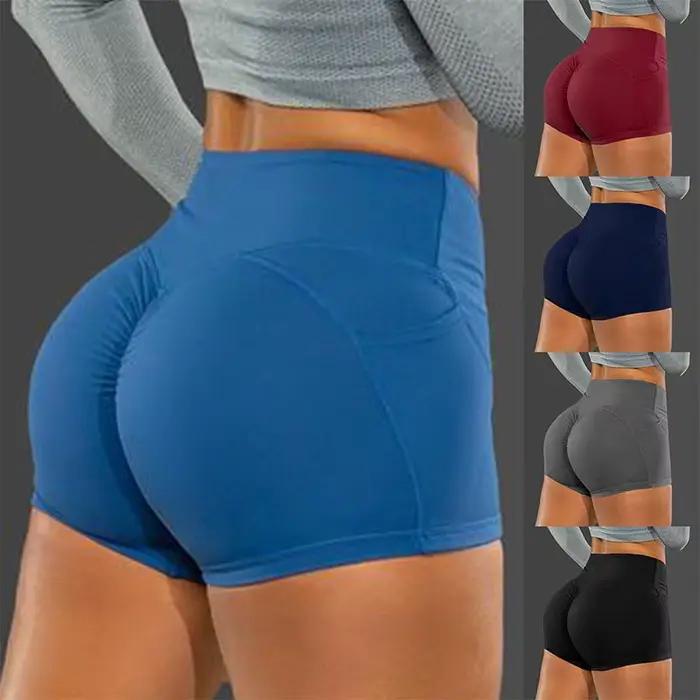Bezešvé fitness šortky s vysokým pasem