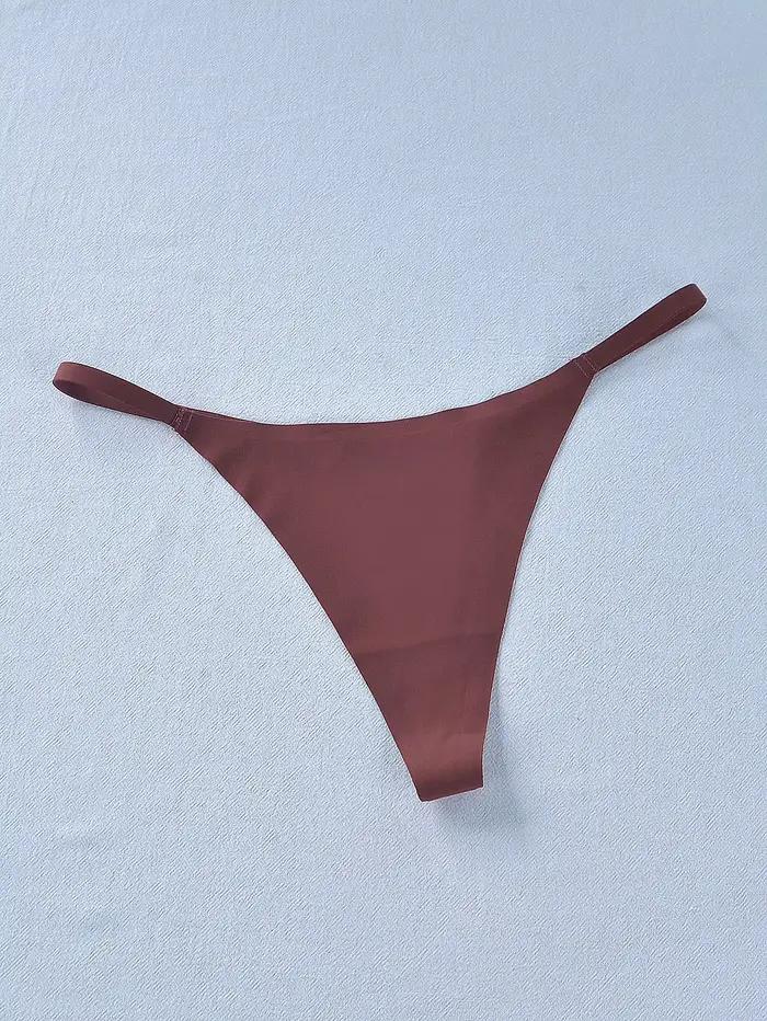 Culotte sans couture pour femme, slip sexy ultra fin, sous-vêtement taille basse, lingerie douce, couleur unie