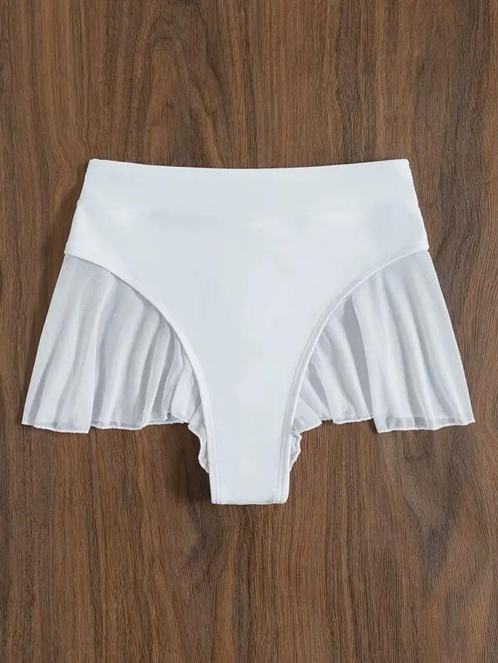 Mini culotte tanga brésilienne à volants pour femme, bikini string, culotte de bain astronomique, sous-vêtement sexy, baigneur féminin, nouveau, K4267