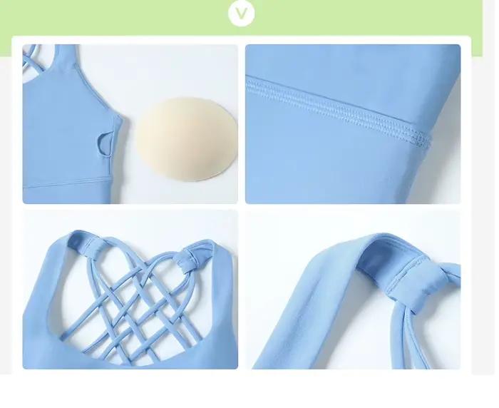 Soutien-gorge de sport pour femmes, Push Up, dos croisé, antichoc, course à pied, entraînement, sous-vêtements Yoga, hauts courts, nouvelle collection