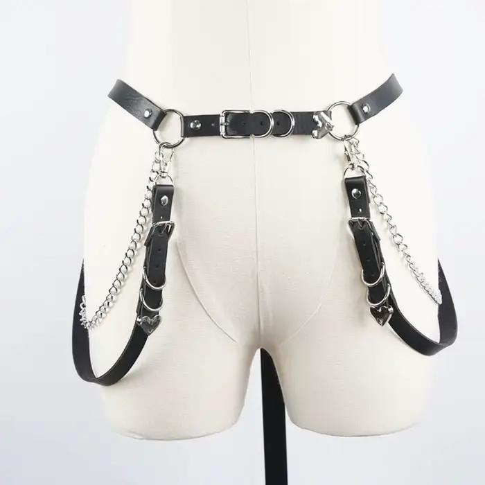 Mode dames discothèque coeur Punk ceinture taille chaîne dames robe Cummerbands Hip Hop Rock ceinture