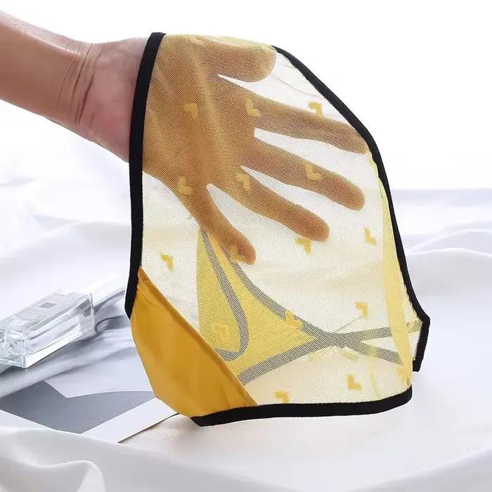 Culotte transparente en maille "Coussins" pour femme, slip à double nœud papillon, sous-vêtement doux, lingerie intime, sexy