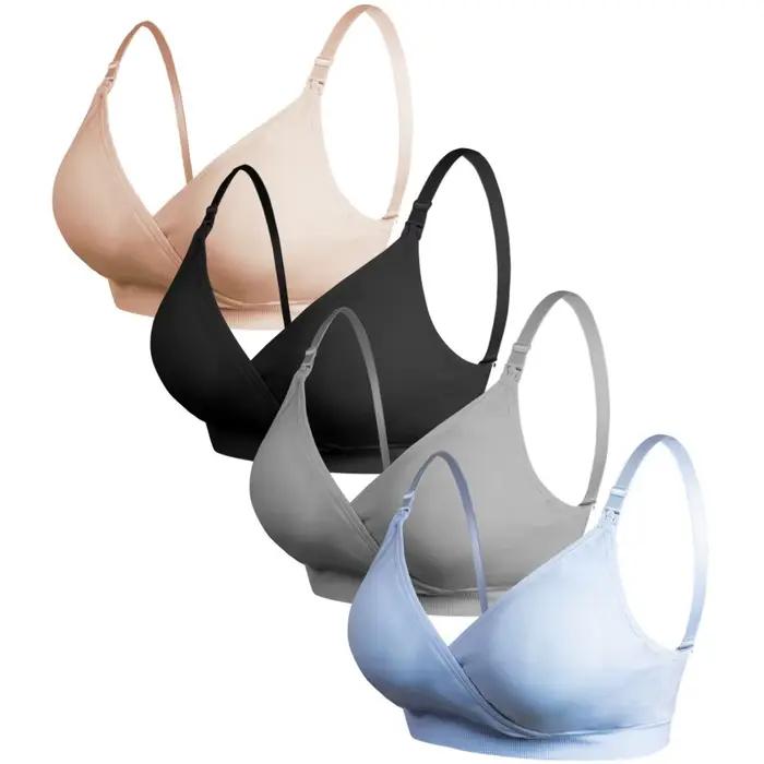 Soutien-gorge d'allaitement sans couture à ouverture frontale pour la grossesse, l'allaitement post-partum et le maintien et le soutien de la silhouette.