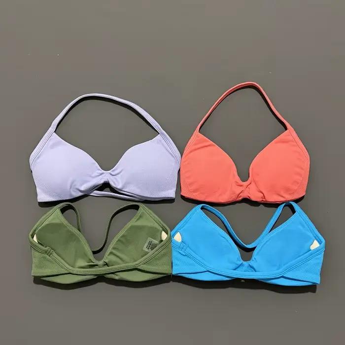 Soutien-gorge de sport à bretelles, sous-vêtements de Yoga pour femmes, haut de gymnastique, exercice de course, dos nu, soutien élevé, vêtements actifs, Fitness, col licou