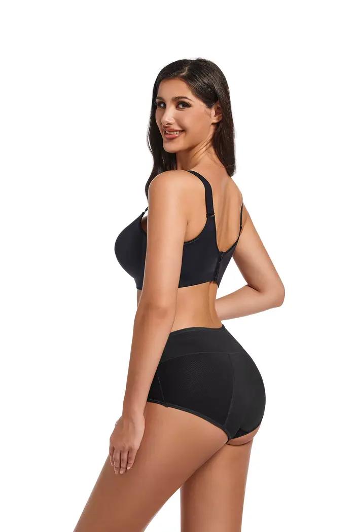 Lot de 2 culottes menstruelles pour femmes, 4 couches, culottes menstruelles à flux très abondant, taille haute, culottes absorbantes pour le Cycle menstruel