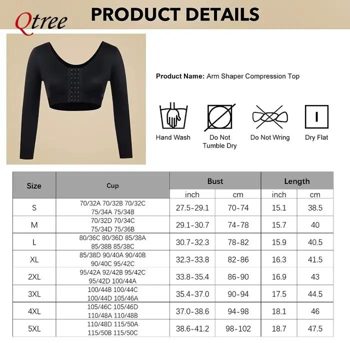 Soutien-gorge push-up post-opératoire pour femme, manches de compression, amincissant, fermeture avant des bras, vêtements en saillie sans couture