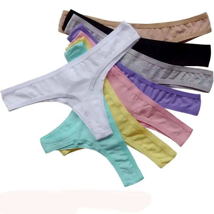 Strings sexy en coton pour femmes, plus riches que des slips en coton, lingerie grande taille, culotte en T transparente, sous-pantalon G String, sous-vêtements, dos en T pour filles