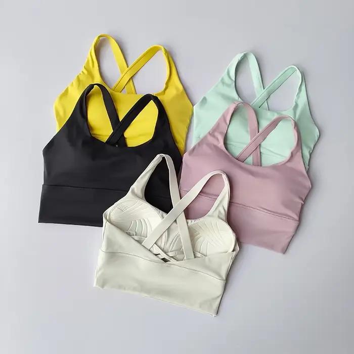 Soutien-gorge de sport tout-en-un, Collection de seins, haute intensité, professionnel, résistant aux chocs, pour course à pied, Yoga, Fitness, tissu d'été