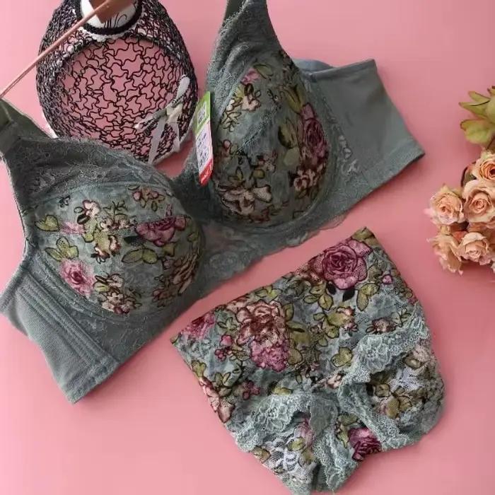Ensemble de soutien-gorge sexy en dentelle brodée pour femmes, lingerie féminine, grande taille, bonnet complet, 34 36-48 B C D E F