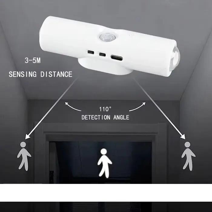 Lampe murale intelligente à dégradé RGB avec capteur de mouvement magnétique rechargeable pour chambre, salle de bain, placard, jardin, décoration intérieure