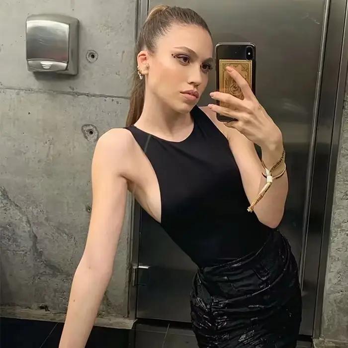 Body Sexy sans manches pour femmes, Streetwear, gaine, entrejambe, basique, solide, haut global, Slim, Goth, Ropa, moulant, une pièce