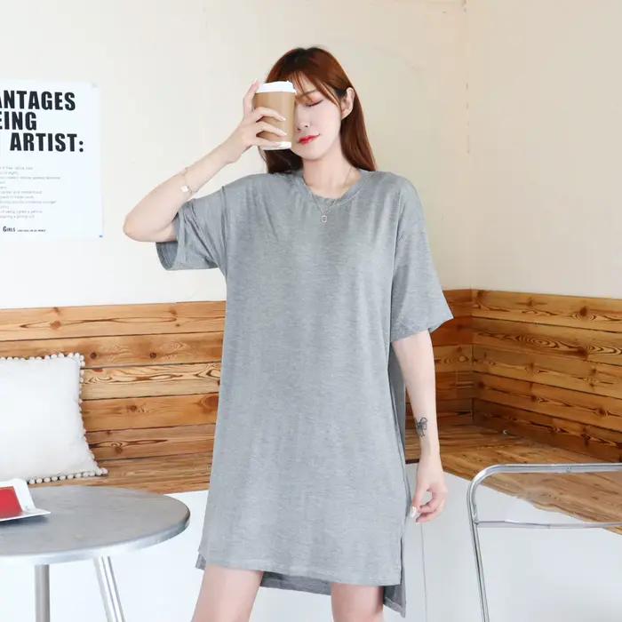 Robe de nuit en coton modal coréen pour femmes, chemise de nuit élégante, chemise de nuit douce, vêtements de maison décontractés pour femmes, nouveau