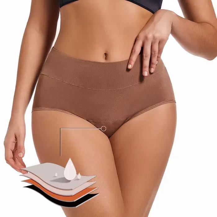 Lot de 2 culottes menstruelles pour femmes, 4 couches, culottes menstruelles à flux très abondant, taille haute, culottes absorbantes pour le Cycle menstruel