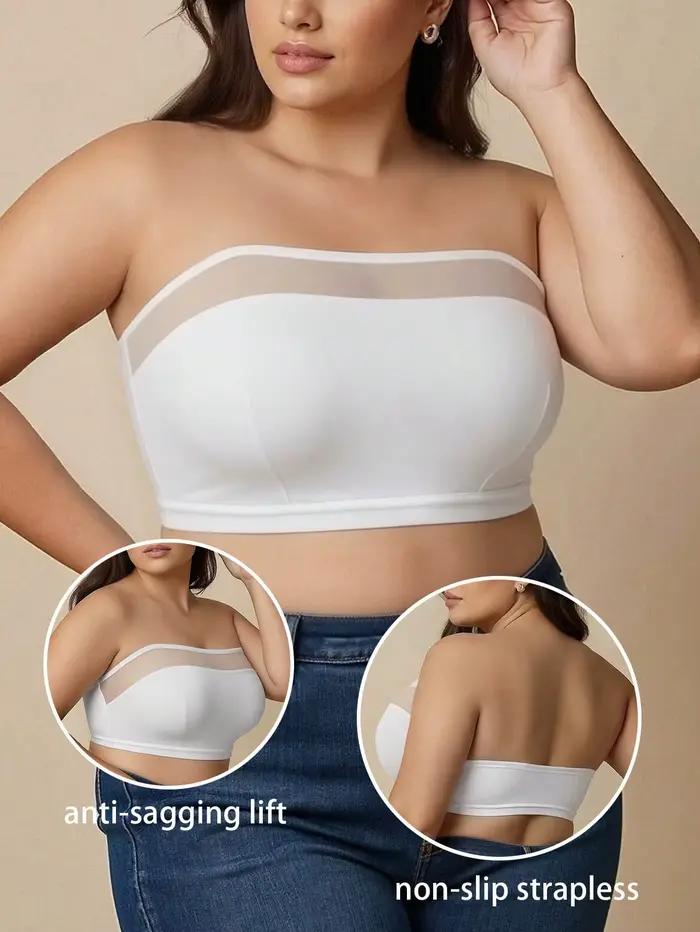 Soutien-gorge bandeau sans bretelles grande taille sans coutures, antidérapant, sans armatures, pour mariage et usage quotidien, soutien-gorge tube de maintien pour poitrine généreuse