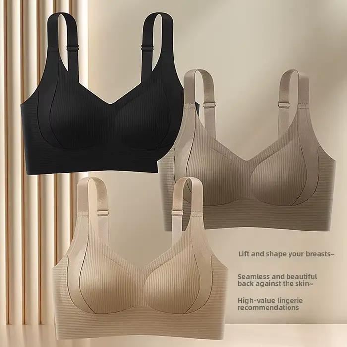 Soutien-gorge sans fil sans couture pour femme grande taille, effet push-up, avec maintien dorsal, réduction des bourrelets latéraux, fermeture dorsale, lingerie 2XL