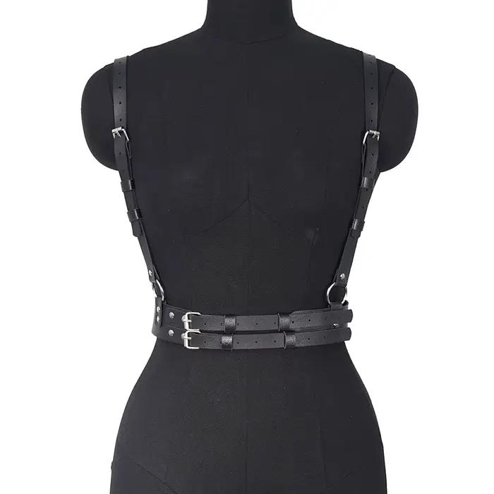 Punk Taille Harnais Corset en cuir SFP pour femme, ceinture réglable, accessoires vestisens, environnement, mode, punk