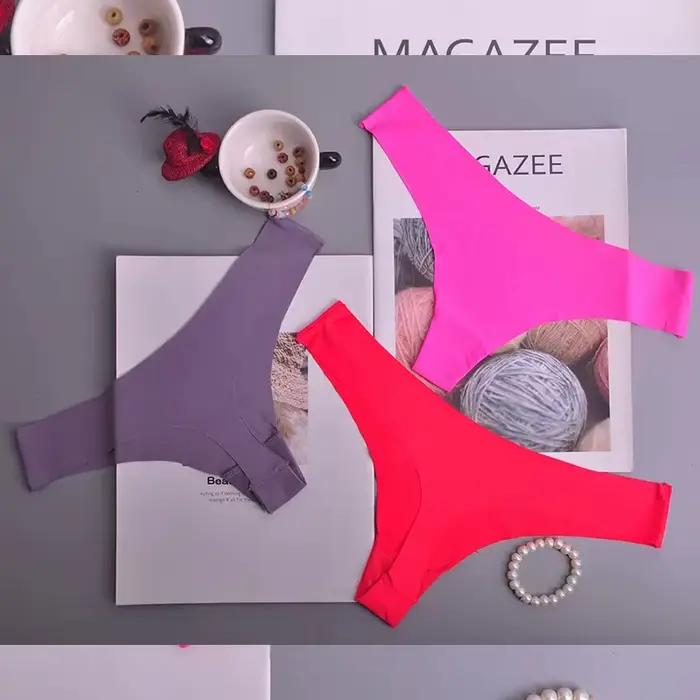 3 kusy dámské kalhotky ledové hedvábí s nízkým pasem