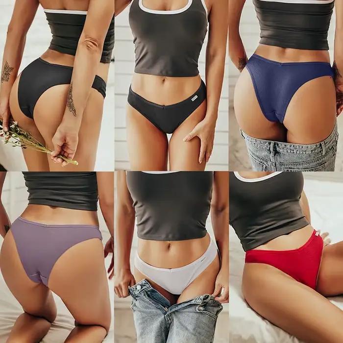 5 pièces/ensemble coton Lingerie culottes sous-vêtements Sexy femmes slips Tangas femme caleçons culottes string Bikini solide 13 couleurs