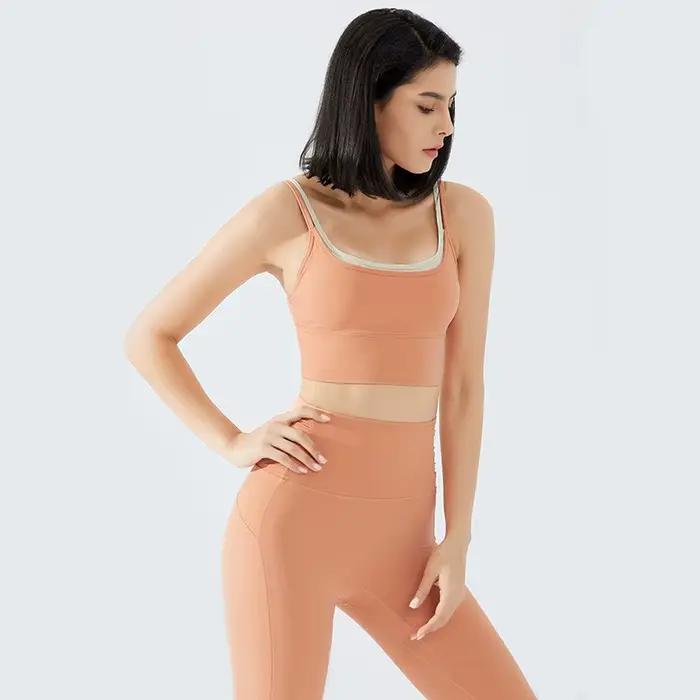 Soutien-gorge de Sport pour femmes gilet de gymnastique Yoga beauté noir bustier tubulaire course soutien-gorge de Sport Fitness Yoga haut court sous-vêtements Sexy Sport soutien-gorge haut