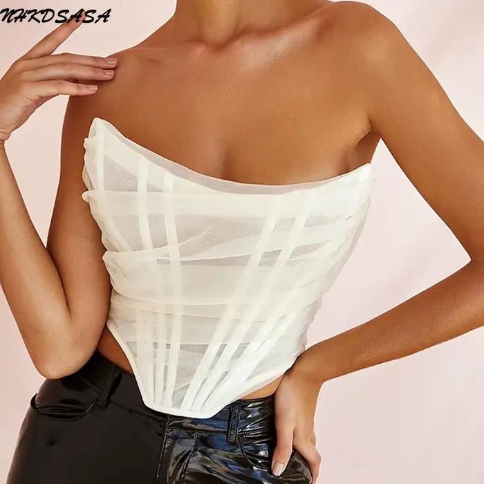 NHKDS .co.jp-Corset Sexy pour Femme, Bustier Court et Désossé, Streetwear
