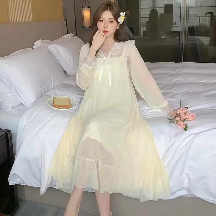 Femmes chemises de nuit d'été avec soutien-gorge vêtements de détente en plein air chemise de nuit robe de nuit femmes robe d'été automne vêtements de nuit sexy nuisette