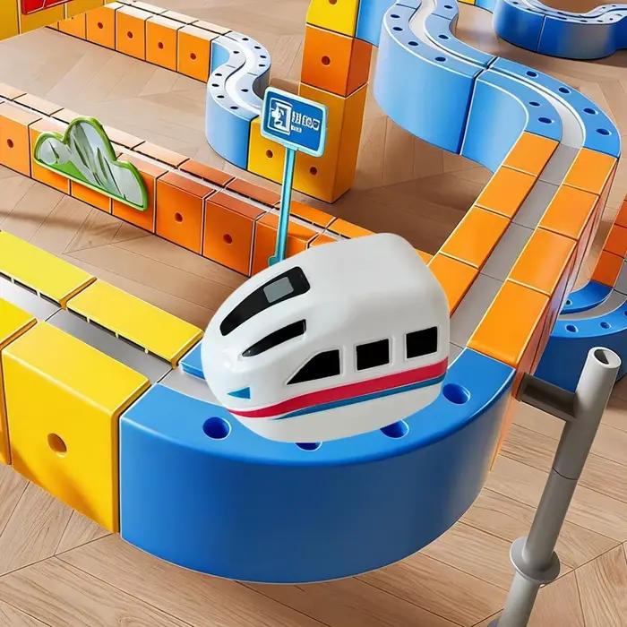 Voitures de train électriques pour rail klick, train rechargeable par USB pour enfants, ensemble de train électrique avec rails, pour ensemble de train électrique