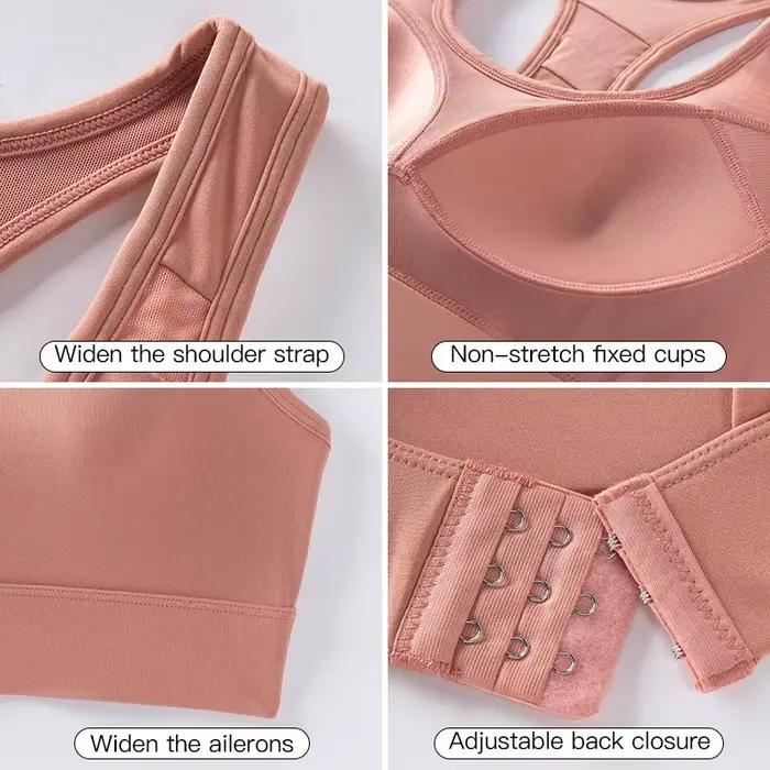 Soutien-gorge de sport à fort impact avec bonnets fixes, dos nageur, antichoc, sans couture, de maintien, pour la course, le yoga et la gym, pour femme