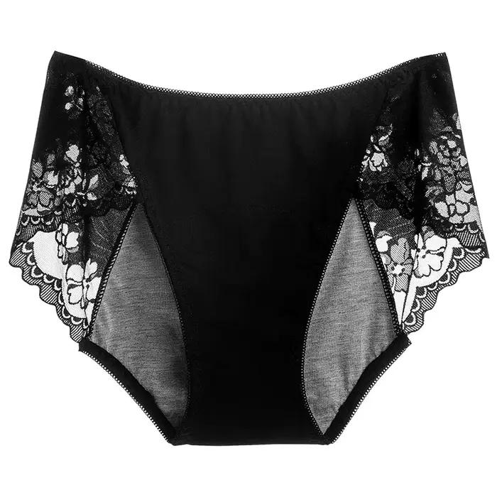 1 pièces dame très abondante culotte menstruelle grande taille respirant femmes dentelle brève femme taille moyenne période physiologique sous-vêtements