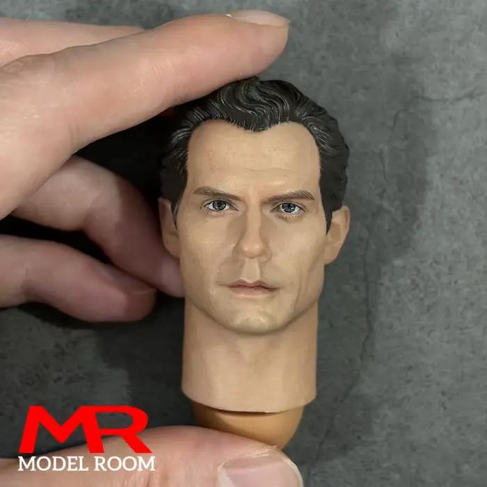 Tête sculptée en PVC de soldat masculin, échelle 1/6, Henry Cavill, compatible avec le corps d'une figurine de soldat de 12 pouces.