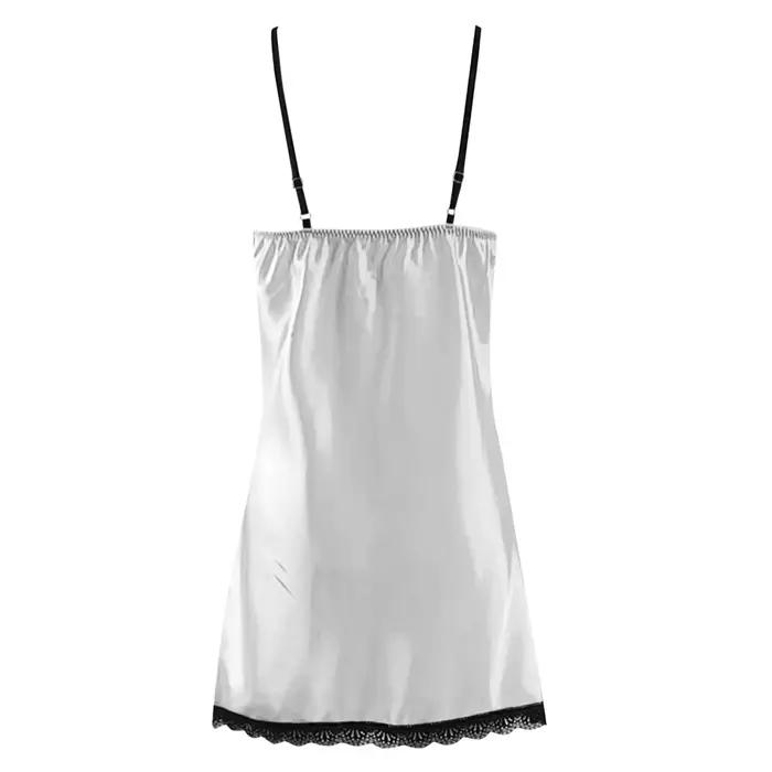 Blanc Sexy dentelle col en V Lingerie robes de nuit femmes Satin vêtements de nuit en soie sangle sans manches robe de nuit chemise de nuit pyjamas