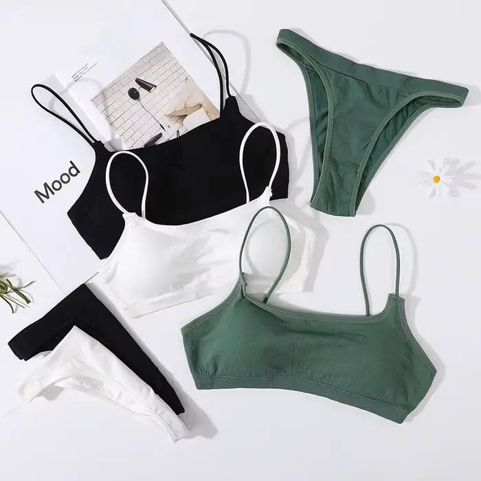Ensemble de soutien-gorge sans couture pour femme, dos en U, string, lingerie sexy, culotte brésilienne, sous-vêtements de sport et de fitness, coussinets en Y pour femme