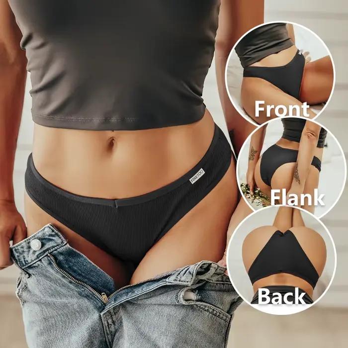 Culotte brésilienne en coton pour femmes, sous-vêtements Sexy, taille en V, couleur unie, taille basse, sans couture, Lingerie intime