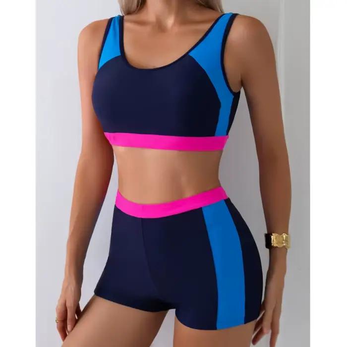 Maillot de bain d'été, ensemble Tankini, maillot de bain féminin, vêtements de sport pour la plage, maillot de bain deux pièces, maillot de bain pour piscine pour femmes