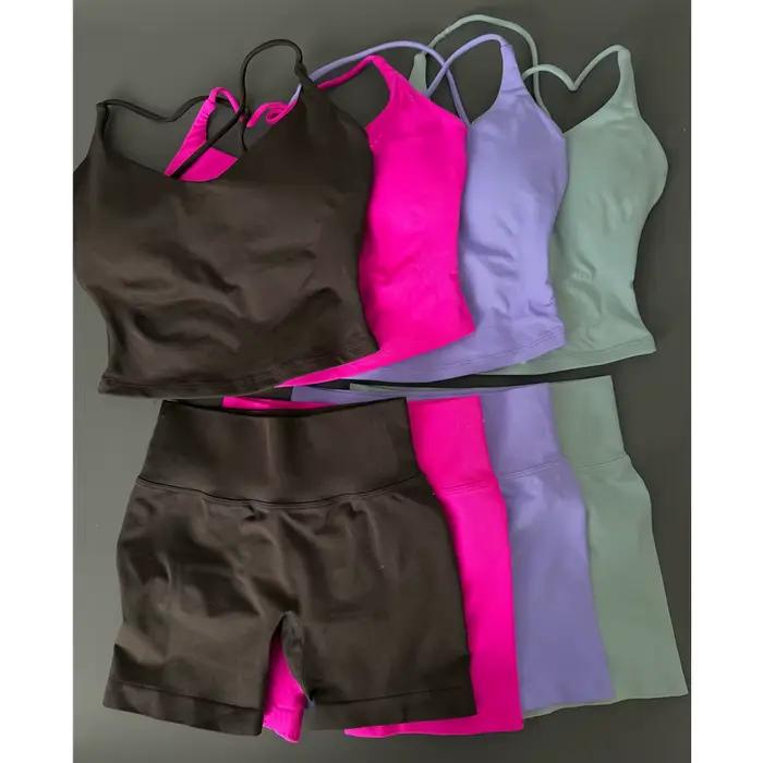 Nologo DRODrdfnamic Top de sport à bretelles Orchid Cross Back Straps, sans couture, avec soutien-gorge intégré et coussinets amovibles XP157