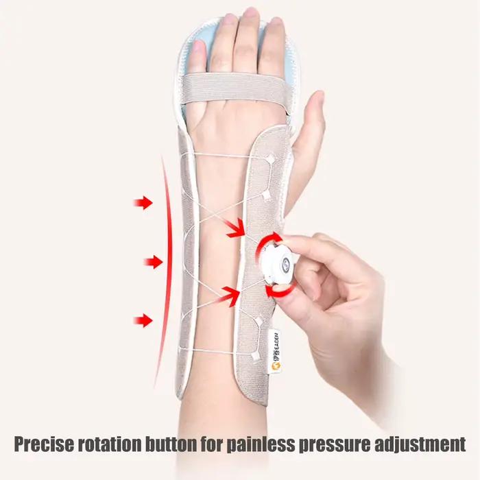 Attelle de repos pour la main avec bouton réglable, immobilisateur nocturne avec éclisses amovibles pour soulager la douleur, attelle main et poignet (1 pièce)