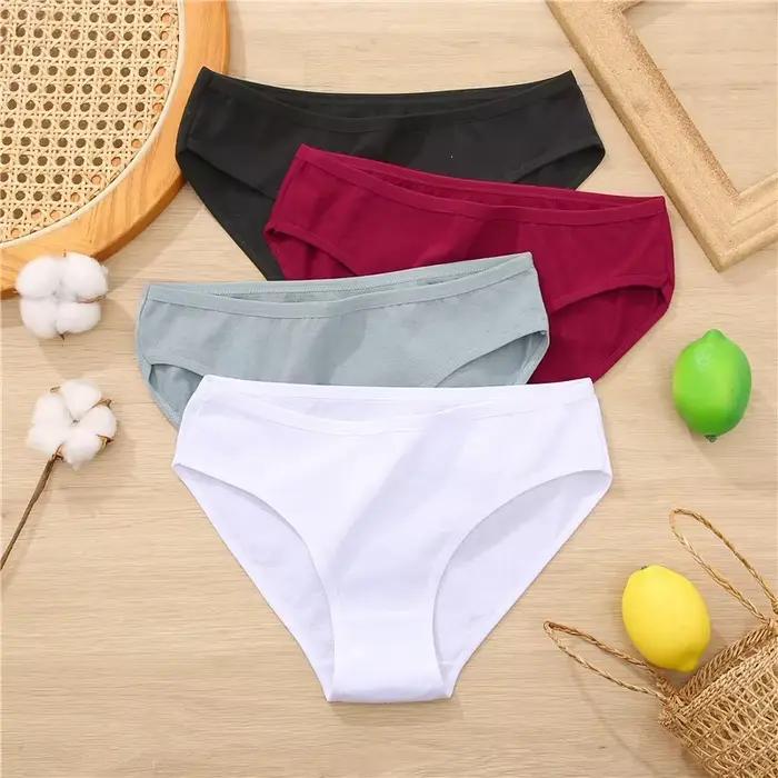 Culotte en coton Jacquard pour femmes, Sexy, couleur unie, intime, S-XL