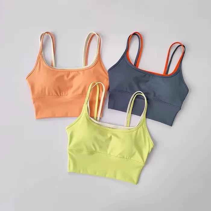 Soutien-gorge de Sport pour femmes gilet de gymnastique Yoga beauté noir bustier tubulaire course soutien-gorge de Sport Fitness Yoga haut court sous-vêtements Sexy Sport soutien-gorge haut