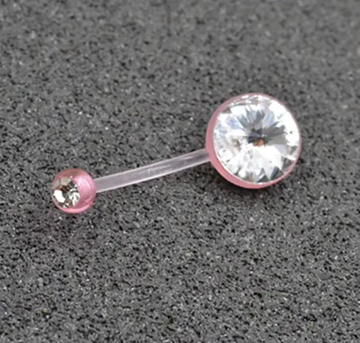 50pcs bijoux de perçage corporel-anneau de nombril de grossesse BIO Flexible 14g x 16mm retenue de perçage de nombril