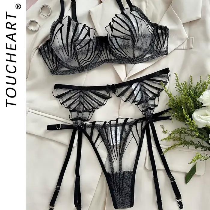 Ensemble de lingerie sexy pour femme, soutien-gorge et culotte sensuels, lingerie romantique pour femme, ensembles de lingerie sexy, tenue sexy, string