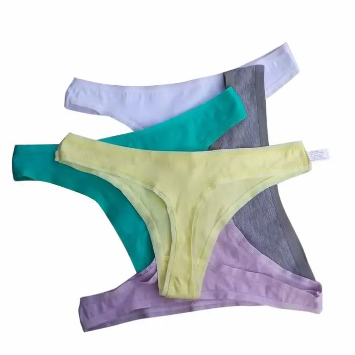 Strings sexy en coton pour femmes, plus riches que des slips en coton, lingerie grande taille, culotte en T transparente, sous-pantalon G String, sous-vêtements, dos en T pour filles