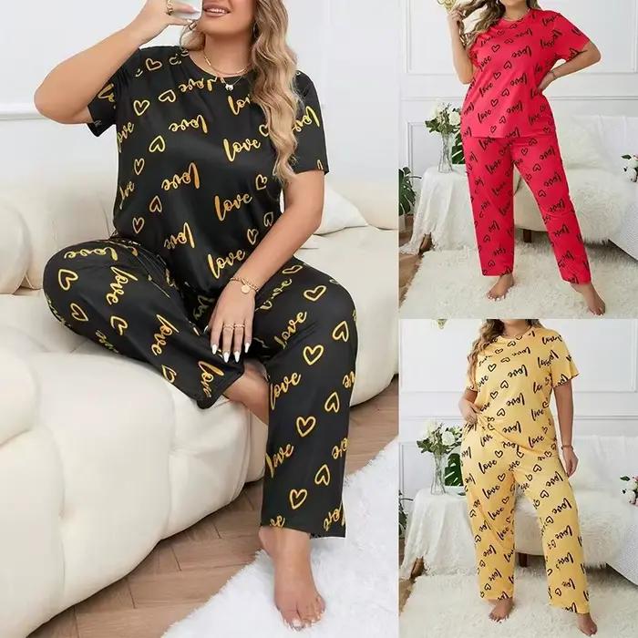 Ensemble de pyjama grande taille pour femme, vêtements de nuit printemps, hauts à manches longues, shorts, vêtements d'intérieur, pyjama femme, loungewear, pijama mujer