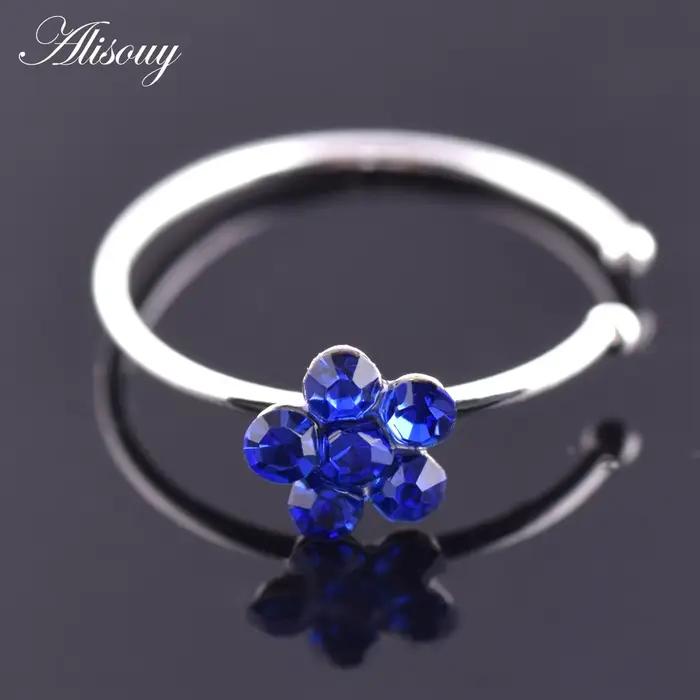 Alisouy – Piercing pour le nez, 1 pièce, anneau de nez, fleur indienne, cerceau, Septum, Clicker, bijoux pour le corps