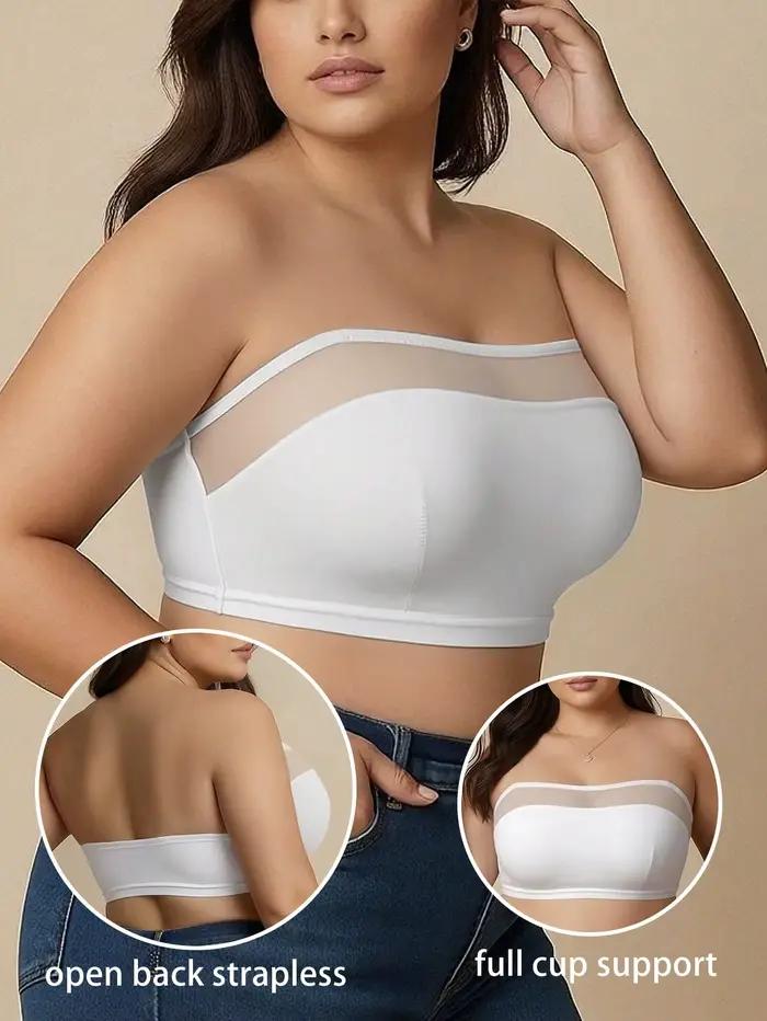 Soutien-gorge bandeau sans bretelles grande taille sans coutures, antidérapant, sans armatures, pour mariage et usage quotidien, soutien-gorge tube de maintien pour poitrine généreuse