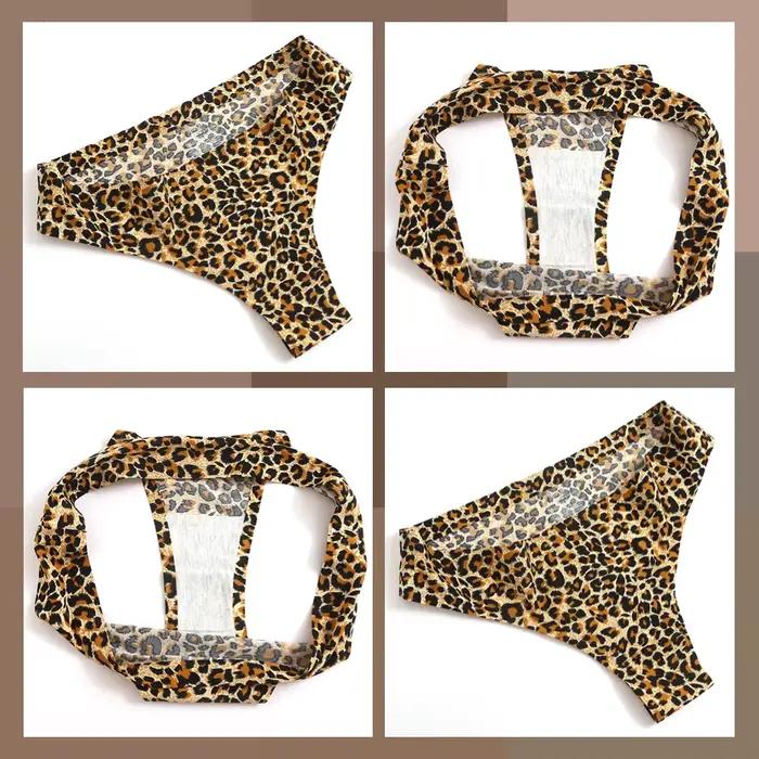 Ice Injong-Culotte brésilienne léopard pour femme, sous-vêtement sexy, doux pour la peau, bikini confortable, nouveau, 2023
