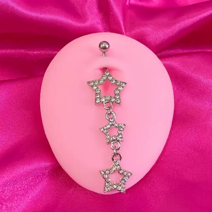 Egirl-Piercing de Nombril en Clip Bleu, Anneaux de Nombril, Mignon, Mode Coréenne, Accessoires Sexy, Bijoux de Corps Y2K
